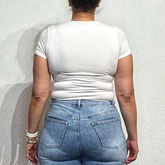 Wasabi + Mint White Square Neck Bodysuit Sz L - Picture 10 of 12